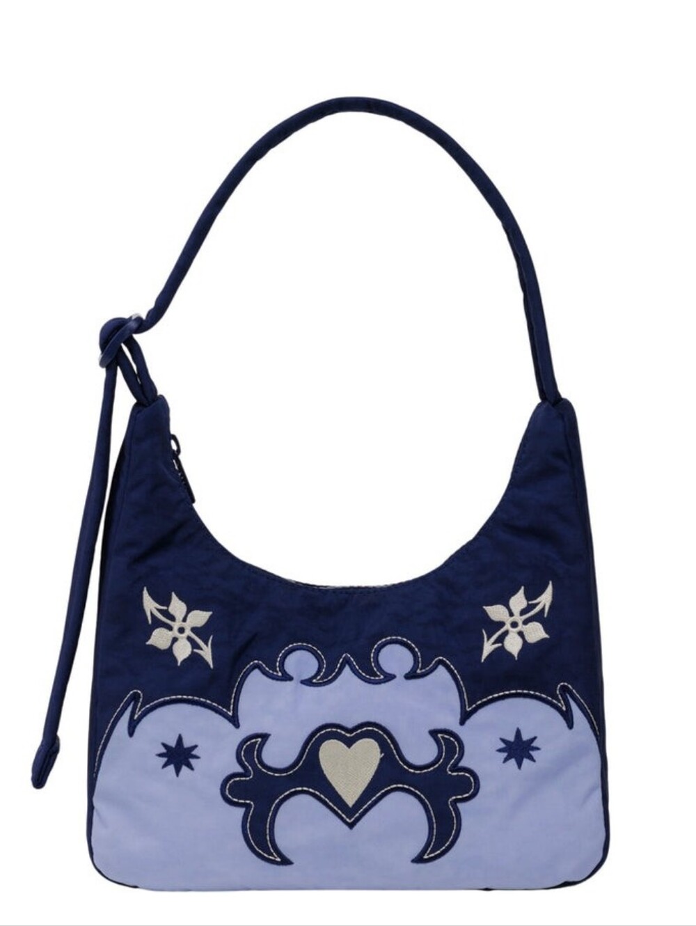 *NWT* BAGGU Mini Nylon Shoulder Bag In Blue Western Appliqué
